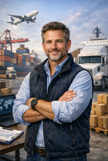 Confident smile at the port