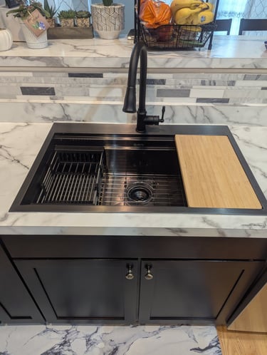 Kitchen remodel with custom cabinetry and back splash in Dayton, Ohio