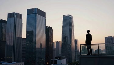 A person sitting in a modern study environment, reading a ministry publication with a focused and inspired expression.