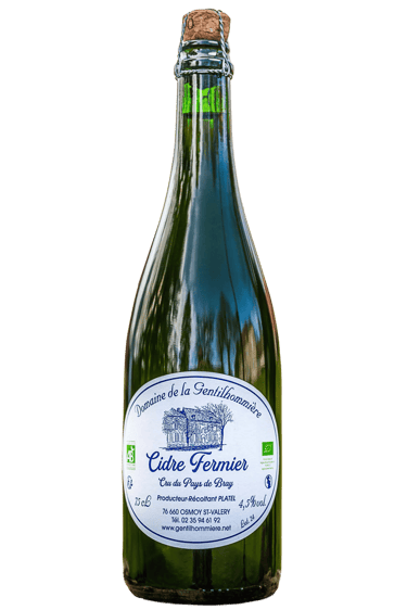Bouteille de Cidre demi sec, alcool normand, cidrerie de la Gentilhommière à Osmoy-Saint-Valéry