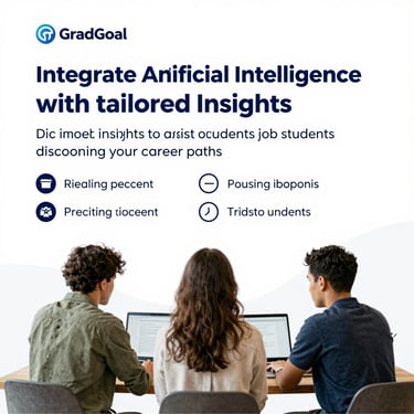 A warm, inviting workspace showing a student engaging with an AI-powered career guidance dashboard on a laptop.