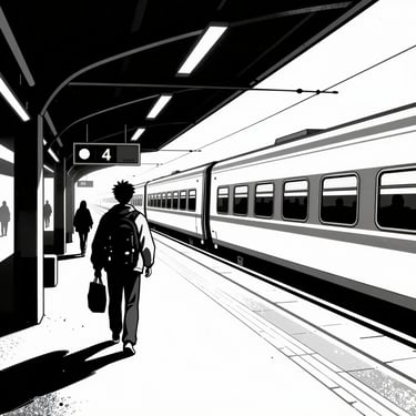 Image of a man on a train platform as it illustrates the Interchange, life situational trainer