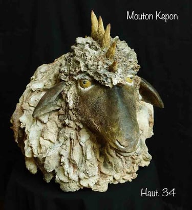 sculpture terre mouton allure rock punk kepon pigments terre