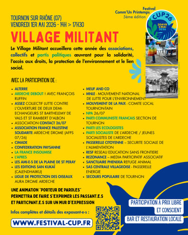 Affiche 2 du Village MILITANT de CUP26