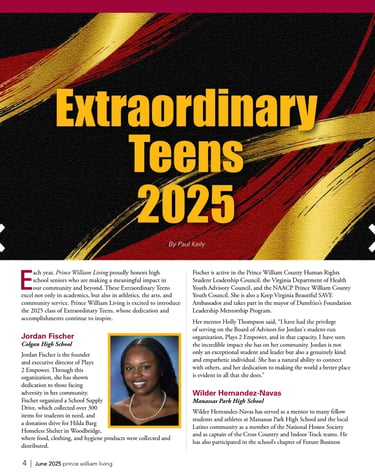 Jordan B Fischer highlighted in Extraordinary Teens Magazine2025