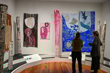 The exhibition 65,000 years, a short history of Australian art in Melbourne