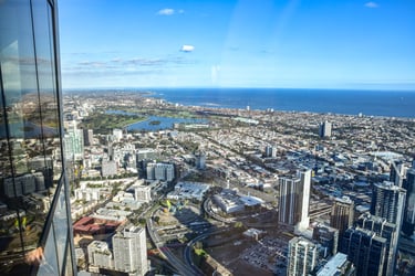 View over Melbourne from the Eureka Skydeck observatory