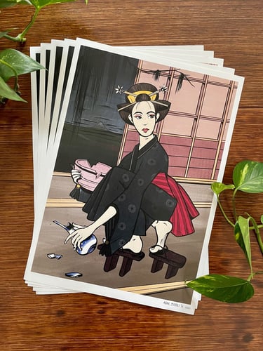 Young miko digital print designed by Agnė