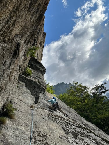 Climbing on Alba del Nirvana