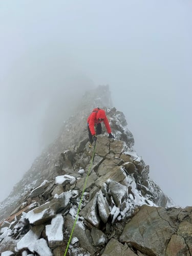 Toward the summit in less-than-perfect conditions