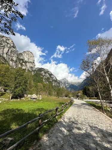 Entering Val di Mello, Italy.