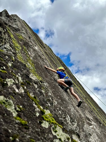 Young climbers on the rock.