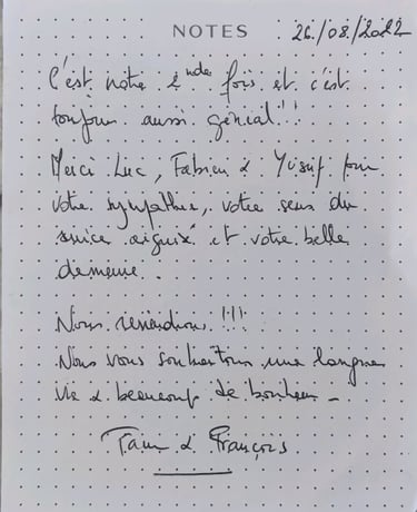 The good review from guest after their stay at Domaine Des Lucques in French français