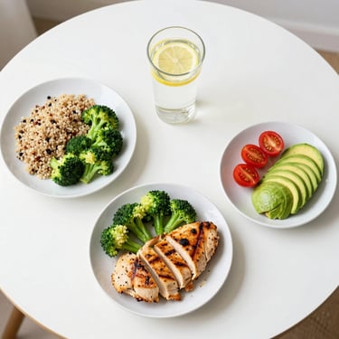 Healthy weight loss meal plan showing best diet foods combined with GLP-1 treatment for fastest resu