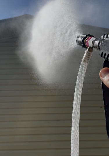 Softwashing a customers home in Obrien Florida.