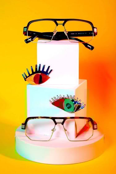 Photo creative lunettes orange