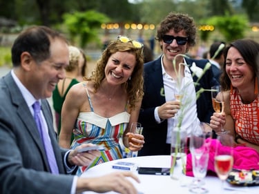 San Jose Magician David Martinez performs close-up magic for a laughing crowd