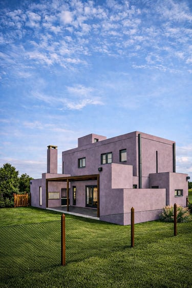 Casa en barrio cerrado con diseño contemporáneo y jardín exterior