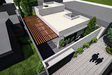 Casa moderna en barrio privado con diseño minimalista