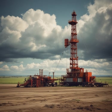 A panoramic view of DTS's 10,000 m² facility in El Tigre, showing the office building and covered warehouses under a clear sky.