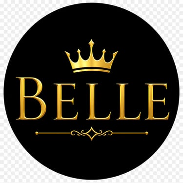 Belle app logo gold crown branding representing manifestation, alignment and personal growth