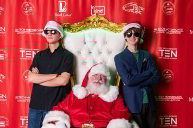 The Santa Cowboy and his "security elves" 