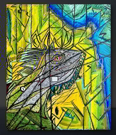 peinture iguane painting iguana pintura