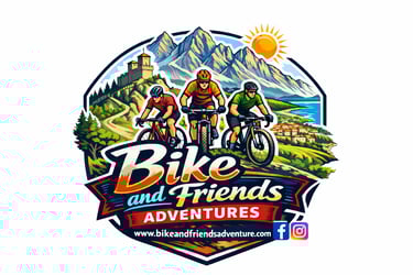 Bike and friend adventure logo