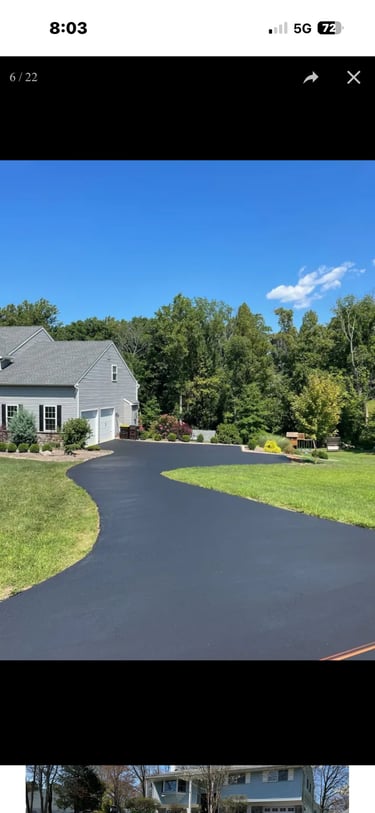 Residential sealcoating driveway in Olympia WA by THE LINE CO.