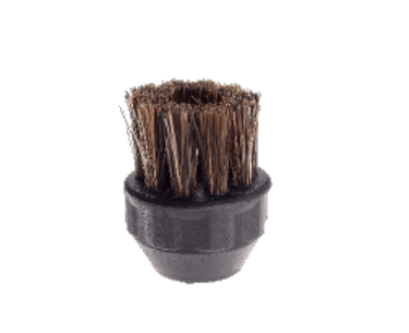 Okrągła szczotka z miękkim włosiem do delikatnego odkurzania parowego lakierowanych frontów i żaluzji.