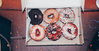 assorted donuts in a box