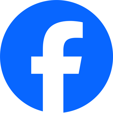 Official Facebook logo featuring a white lowercase f inside a blue circular icon.