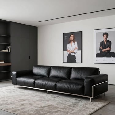 A serene living room featuring Marco's minimalist sofa and natural wood coffee table bathed in soft daylight.