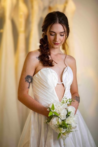 Beautiful model in a wedding gown by Bartolini in Las Vegas