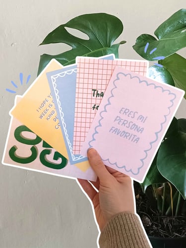 Tarjetas de papeleria creativa 