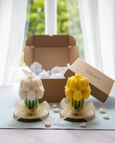 Candles for festivals and decor candle bouqet Niraea Tulips