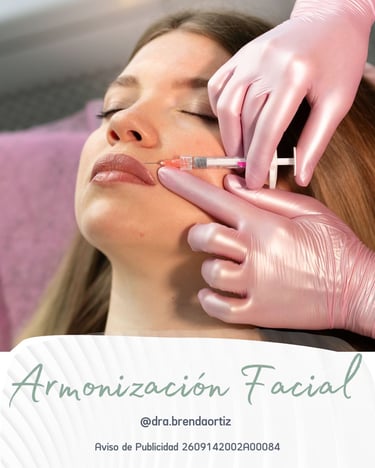 Professional facial harmonization treatment with lip filler injections using a precise syringe.