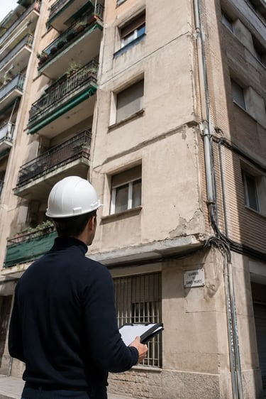 arquitecte tècnic fent inspecció tècnica d'edificia osona i vallès oriental 