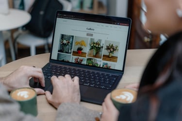 A computer with a website that was designed by Luma