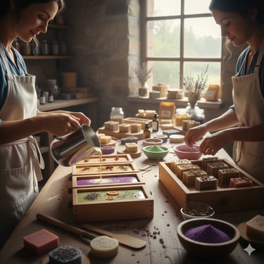 artesanas haciendo jabon