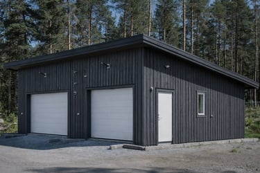 un garage en bois peint en gris peinture naturelle respirante