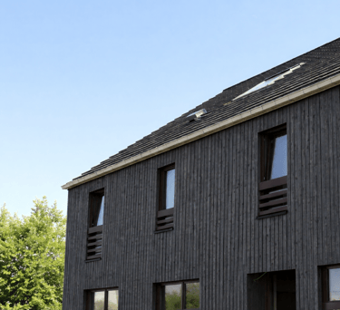 Peinture naturelle grise sur bardage bois vertical avec dilution 10%