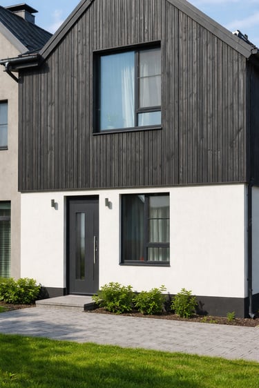 de la peinture effet bois naturel noire sur bardage bois 