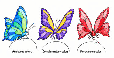 Analogous, complimentary and monochrome colors