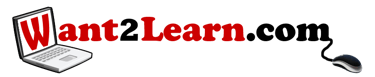 Learn English @ Want2learn.com logo