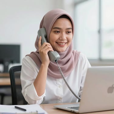 A friendly customer service representative wearing a headset, ready to assist survey panelists.