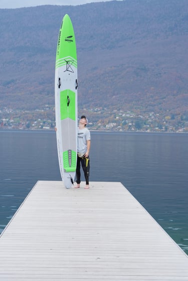 record du monde de la traversée du lac Léman en stand up paddle