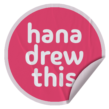 hana drew this - custom prints from a retro vending machine logo