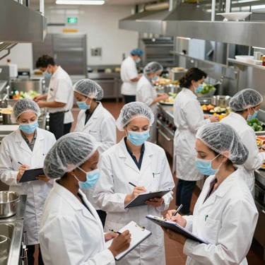 A professional nutritionist consulting with a client in a modern office with green accents.
