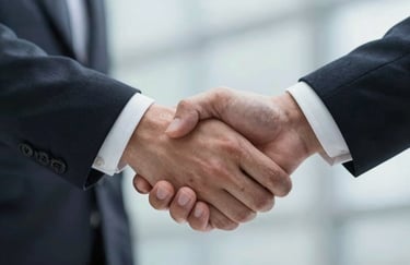 A symbolic handshake image representing a successful and ethical business agreement, with a focus on trust and clarity.